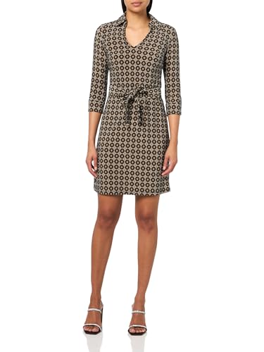 Robe noire et multicolore Tommy Hilfiger coupe mini avec col en V pour femme