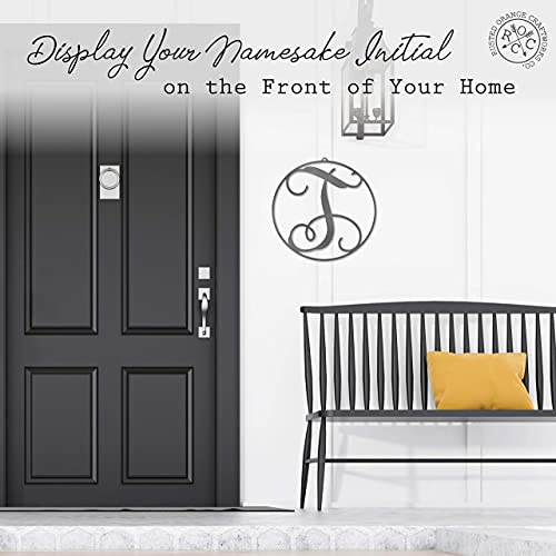 Rusted Orange Craftworks Co. Metal Letter Decor - Monogram Of H - 10 X 10 Inches | For Wall Or Door - Family Initial - Rustic Signs - Outdoor Or Indoor Decoration - Made In The Usa #TOP4