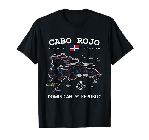 CABO ROJO Dominican Republic Flag Map T-Shirt