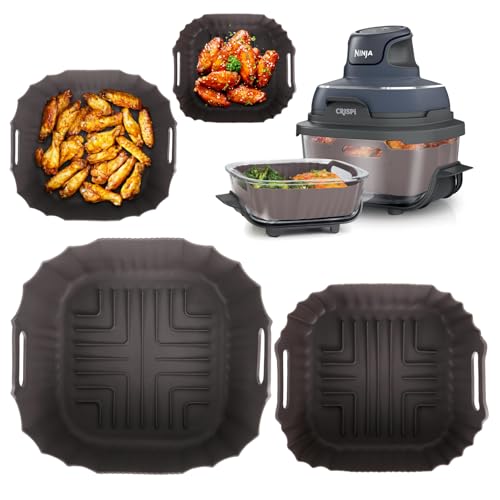 Image of Silicone Air Fryer Liners for Ninja Crispi, Airfryer Silicone Liner for Ninja Crispi, Accessories for Ninja Crispi Portable Glass Air Fryer, for Ninja Crispi 3.8L & 1.4L, 4-in-1 Fn101UKGY GADITIEK
