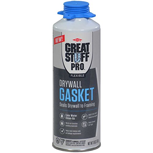 GREAT STUFF PRO Flexible Drywall Gasket - 18 oz, One Component, Water Based, Air Cured, Drywall Sealant. Pack of 6. for Use Only with Great Stuff Pro Gasket Dispensing Gun (Not Included)