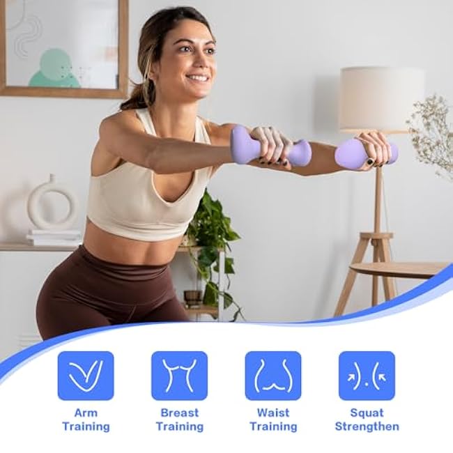 Ergonomic Dumbbells Weights Set-Hand Weights for Women at Home, Ear Dumbbells Weights for Pilates, Yoga, Jogging,Strength Training