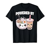 realizzato da boba tea ramen bubble tea noodle foodie anime maglietta