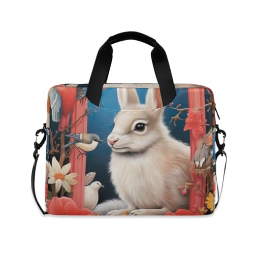 Sacoche ordinateur portable 15.6 anti-rayures lapin oiseaux protège PC