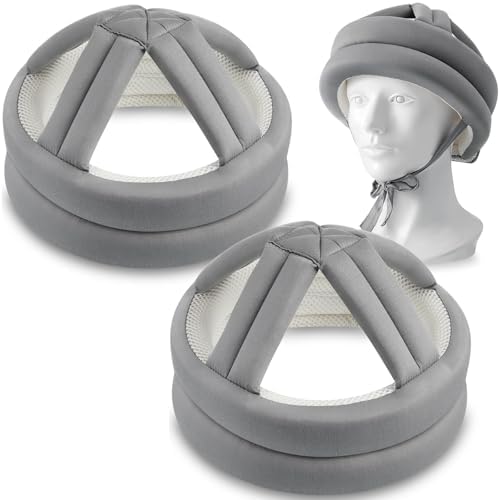Woanger 2 Pcs Anti Fall Elder Head Safety Helmet for Adults Needs Gray