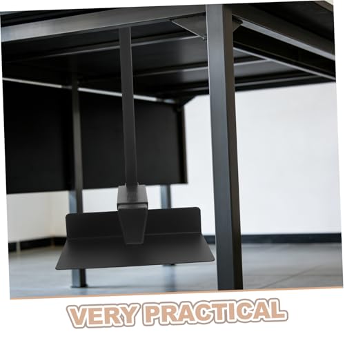 Soporte para CPU de escritorio y soporte para torre de computadora, ajustable 5.1"-8.5" de ancho y 3.9"-18.5" de altura, soporte para CPU con montaje de tornillo para oficina y estación de trabajo en casa, acero negro miniatura 3