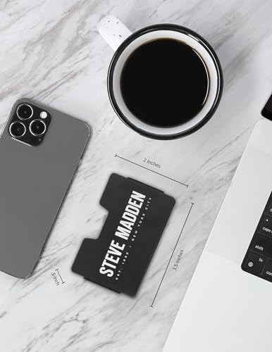 Steve Madden Men's Minimalist Wallet Credit Card Holder Removable Money Clip, Black, 3.5 x .25 x 23