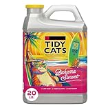Tidy-Cats Bahama Sunset Clumping Cat Litter 20lb – Odor Control Clay Litter for Multiple Cats, Low Dust, Easy Scooping, Scented with Tropical Fragrance, Tight Clumps, Long-Lasting Freshness