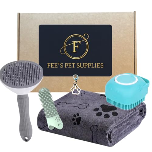 4-in-1 Pet Grooming Kit: Easy-Clean Pet Hair Remover Brush, Micro...