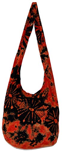 Image of TIE DYE Bohemian Hipster Hobo Boho Hippie Crossbody Bag Purse Black Tone 39 inch