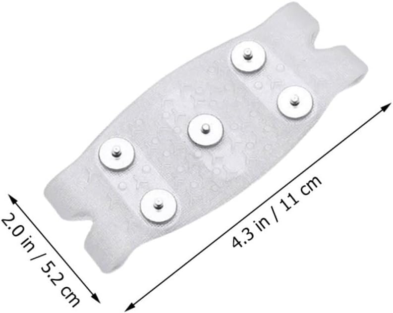 UPKOCH Ice Cleats Shoe Covers with 5-Spike Crampon Anti-Slip Grip, White Non-Skid Outdoor Snow Boots Accessories for Men Women, Fits US Size 12-14 Hiking Winter Climbing