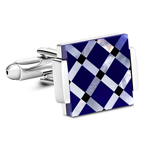 Viilock Business Wedding Mother Of Pearl Cufflinks For Men Unique Onyx Stripe Tuxedo Cuff Links Mens #TOP3