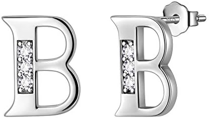 Aurora Tears 925 Sterling Silver Letter Initial Alphabet White Gold Plated Pendant Necklace 18"