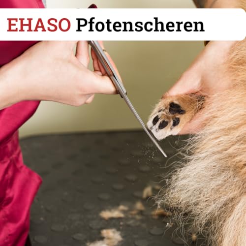 EHASO Premium Pfotenschere 12 cm gebogen für Hunde | Abgerundete Schere, Gebogene Schere, Klein und Präzise | Pfotenschere in Spitzenqualität | Für alle Hunderassen geeignet