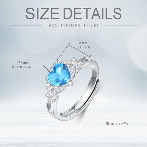 MultiColor Gemstone Rings for Women 925 Sterling Silver Colored CZ Statement Rings for Ladies 6