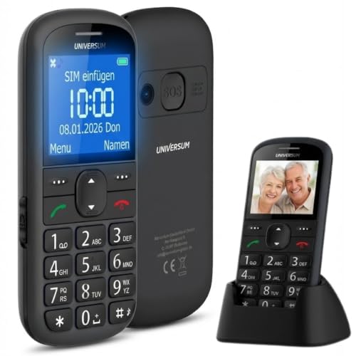UNIVERSUM W60-C - Seniorenhandy mit großen Tasten & Ladestation 2G