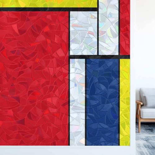 Vinilo para ventana privacidad estático multicolor 19.6 x 39.3 pulg miniatura 4