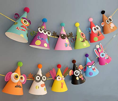 Glittery Garden GG-1616 Party Hats For Kids Art & Craft. Fun Birthday Activity Kit With Stickers. Animal Theme Party Favor, Game Supplies. Christmas thumb #3