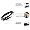 555Jewelry Mens Unisex Stainless Steel Braided Wrap Multi Layer Layered Leather Cord Magnetic Clasp Wraparound Vintage Wristband Vintage Fashion Accessory Jewelry Bracelet, Silver 8 Inch #3