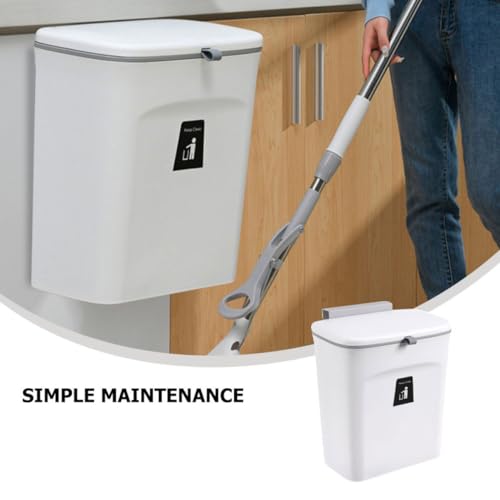 Tapa para caneca de basura rectangular de cocina blanca miniatura 3