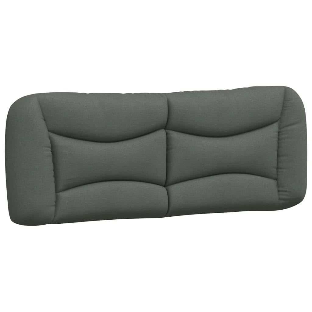vidaXL Cabecero de Cama Acolchado Hvar, Cabecera Decorativa para Somier, Cabezal para Estructura de Cama, Mueble para Dormitorio, Tela Gris Oscuro 120 cm