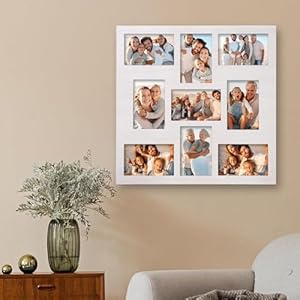 4×6 Collage Picture Frames 9 Opening Picture Collage Frame Wall Decor Frame for Family Photos Multi Photo Display for Gallery Style Perfect for Hanging or Tabletop Use White