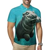 Photo Gallery funny hippo - polo da golf da uomo, ad asciugatura rapida, a maniche corte, stile:, m Photo Gallery funny hippo - polo da golf da uomo, ad asciugatura rapida, a maniche corte, stile:, m