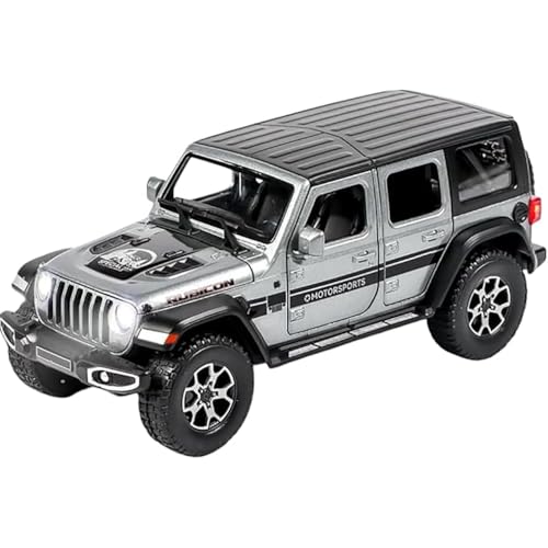 Image of Wrangler Rubicon Toy Car for Kids Collection 1:24 Scale Diecast Metal Model Car with Light Sound Pull Back Openable Door