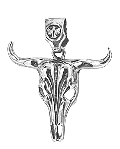 Kiss of Leather Cráneo de Toro Colgante de Plata de Ley 925 nr.36a