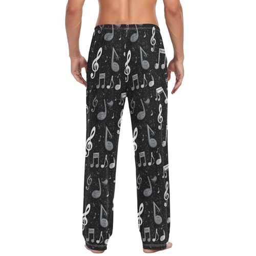 AIXIWAWA Mens Pajama Pants Sleep Lounge Wear Bottoms with Pockets Drawstring Pattern Music Print S2