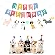 Acidea Hund Thema Geburtstagsfeier Banner, lustige Alles Gute zum Geburtstag Dekorationen Hintergrund Bunte Dekoration Kinder Baby Hund Party Zubehör