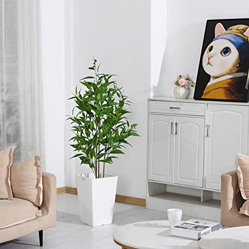 Ferrgoal Artificial Eucalyptus Tree, 47 Inch Tree Fake Plant In Pot For Home And Office Decor, Potted Faux Plants Tall Trees Indoor, Outdoor, Lifelike Decoration 2Pack, Green #TOP5