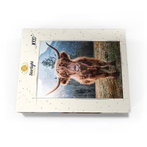 MyPuzzle Highland Cattle in The Italian Dolomites - Puzzle premium de 1000 piezas para adultos miniatura 4