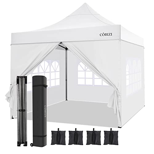 Hoteel Tonnelle pliable - 3 x 3 m - Étanche - Pliable - Pliable - Protection UV - 50+ - Tente de jardin portable - Avec 1 poche à roulettes, 4 parois latérales et 4 sacs de sable Cover