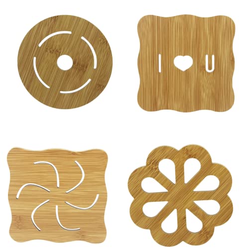 KIt 4 Descanso de Panelas Bambu Variados (Formas Variadas)