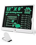 TEKFUN LCD Writing Board, 12' x 9' Portable Writing Tablet, Doodle Board Note Board with One-Key Erase and Portable Design for Kids, Students, Offices and Families, White