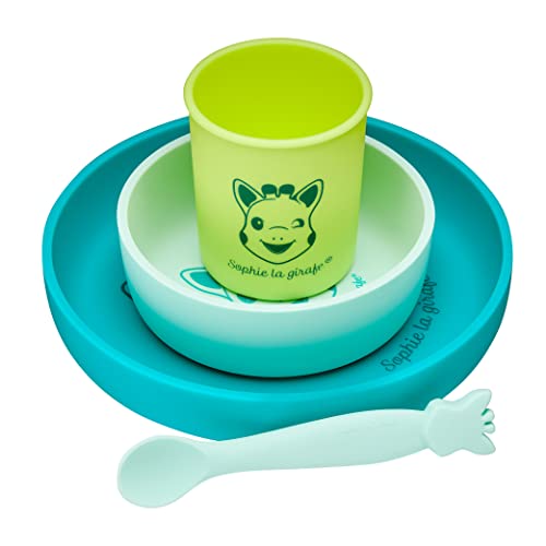 Assiette et bol Sophie la Girafe en silicone pour simplifier le repas des enfants au quotidien