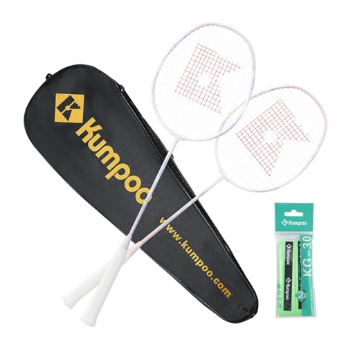 Raqueta de bádminton E30 rosa + morado + KG-30