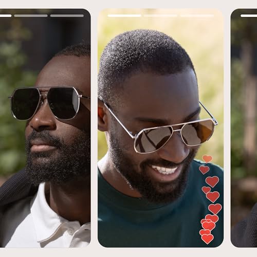 Livho Polarized Aviator Sunglasses for Men, Trendy Square UV Protection Oversized Fashion Sun Glasses2