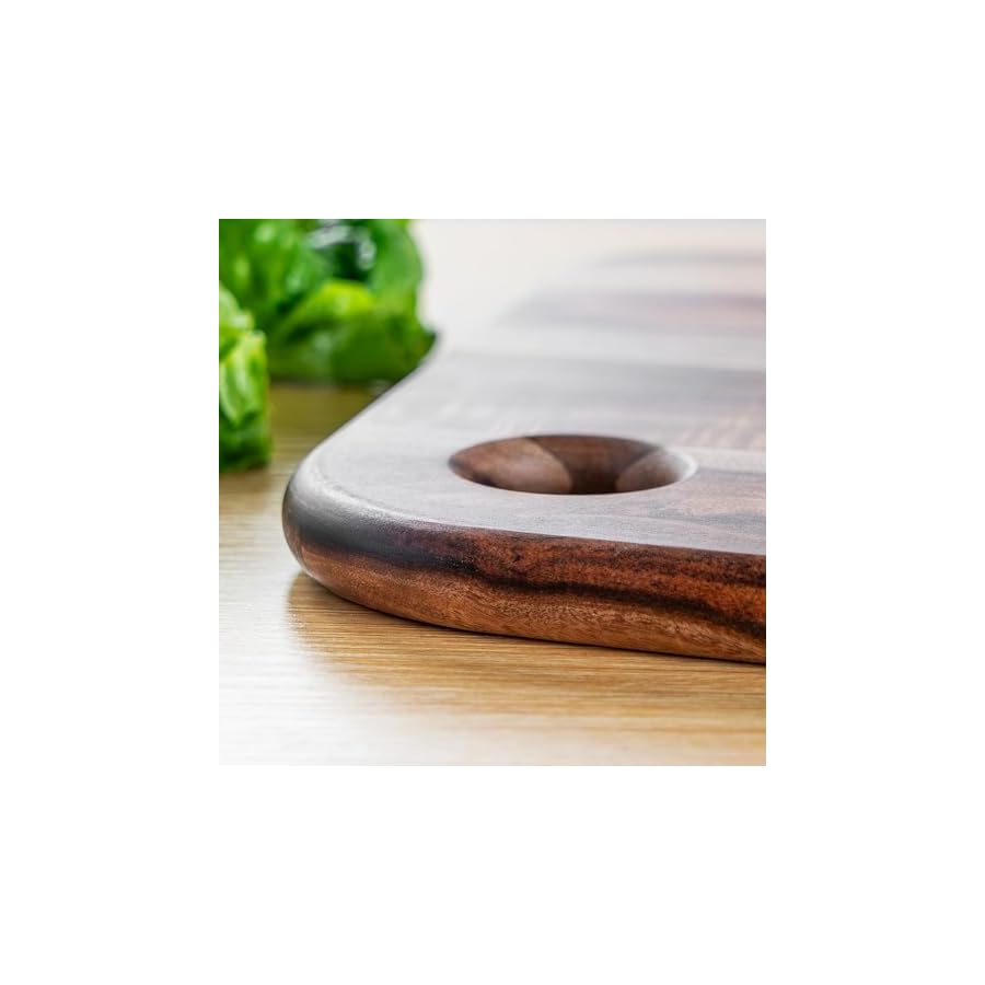 Wood Cutting Boards for Kitchen,JAMES.F Acacia Wooden Heavy Duty Cutting Board, Chopping Serving Boards with Hanging Hole for Meat Bread or Vegetables