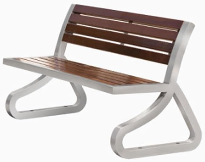 Patio Benches for Outdoors Park ChairOutdoor BenchStainless Steel BenchSolid Wood LeisureSquare CourtyardOutdoor Art Seating Garden Benches for Outdoors