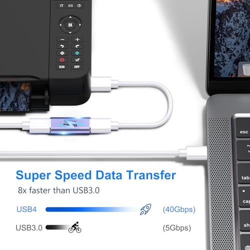Image of Tobfit USB C Adapter 40Gbps(2 Pack), USB-C Male to Female Adapter 4.0 Type C Data Transfer Connector Compatible for Samsung, MacBook and More Type-C Device-Straight
