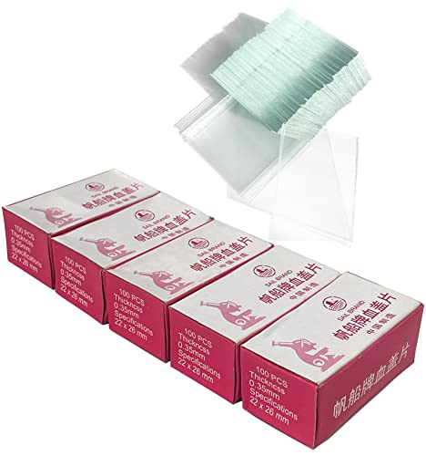 500pcs Hemocytometer Glass Cover Slip, 26mm Length, 22mm Width LAB Professional Glass Cover Slips