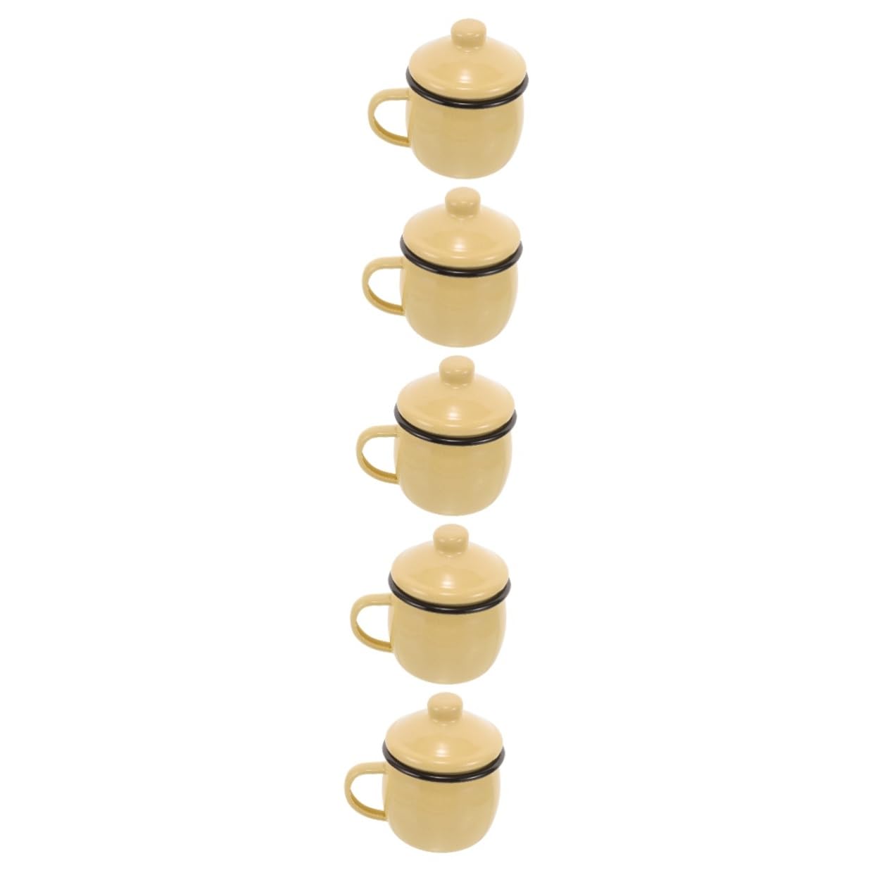 SHOWERORO 5stücke Emaille Tasse Mit Deckel Dekorativer Kaffeebecher Für Zuhause Camping Und Outdoor Ergonomisch Langlebig Und Leicht Zu Reinigen Für Tee Kaffee Milch Und