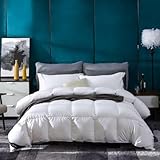 Globon White Goose Down Comforter King Size, Medium Warmth All Season, 35oz,700 Fill Power, 400 Thread Count Hypoallergenic 100% Cotton Shell, with Corner Tabs, Solid White