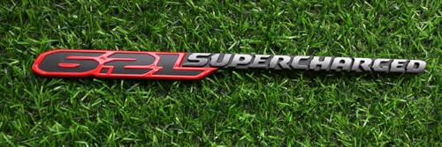 Image of 1pc New 6.2L Supercharged Hood Emblem Nameplate 3D Badge Replacement for 2021-2024 TRX 6.2L 68444262AB (Black Red)
