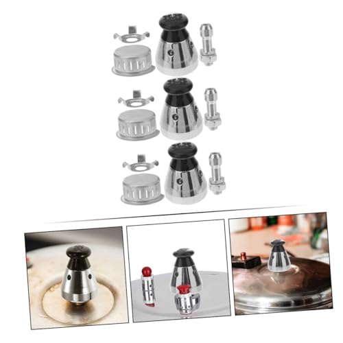 Alipis Kit de 3 válvulas de alivio de presión para olla a presión, piezas de repuesto de seguridad miniatura 3