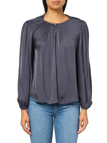 VELVET BY GRAHAM & SPENCER Women's Satin Viscose Riona Blouse, Armor, Large