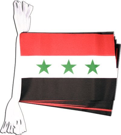 Guirlande drapeau Irak 1963-1991 sans écrit 5,9 m : évitez les anachronismes historiques