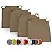sunnypillow 4er Set Stuhlkissen mit Klettverschluss Polsterauflage Auflage für Stühle | Indoor/Outdoor | Sitzkissen Sitzauflage | Maße: 42 (vorne) | 35 (hinten) x 40 x 5 cm | Braun |